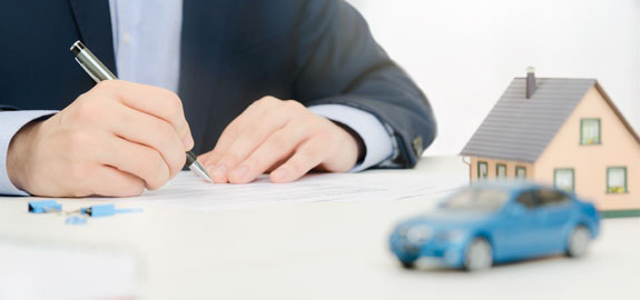 home and auto and someone writing - like bundling home and auto!